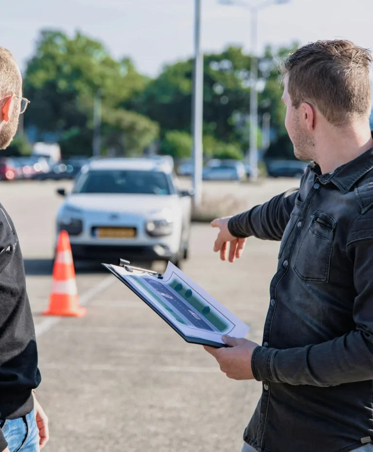 moniteur de conduite enseignant à son élève lors d'une formation accélérée